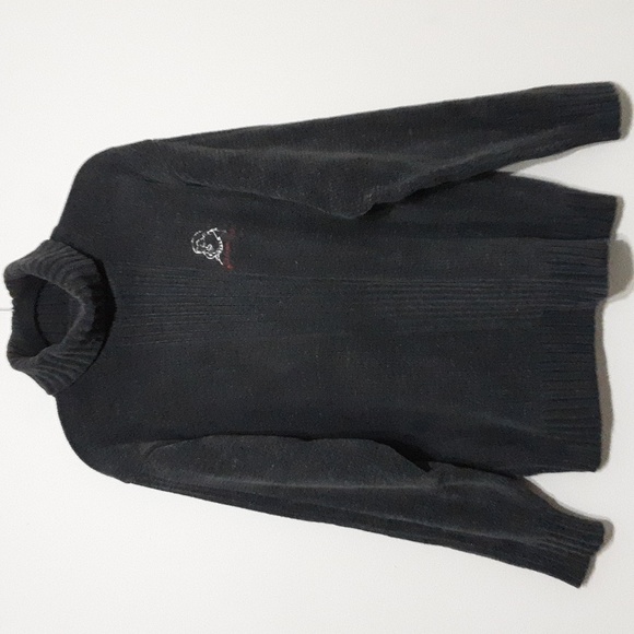 Vintage FUBU sweater pullover men M chenille turtleneck gray y2k soft Retro cozy - Picture 1 of 8